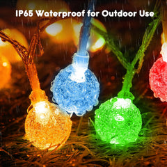 33ft 60 LED Battery Operated Crystal Globe Fairy Lights with Remote, 8 Modes, Multicolor
