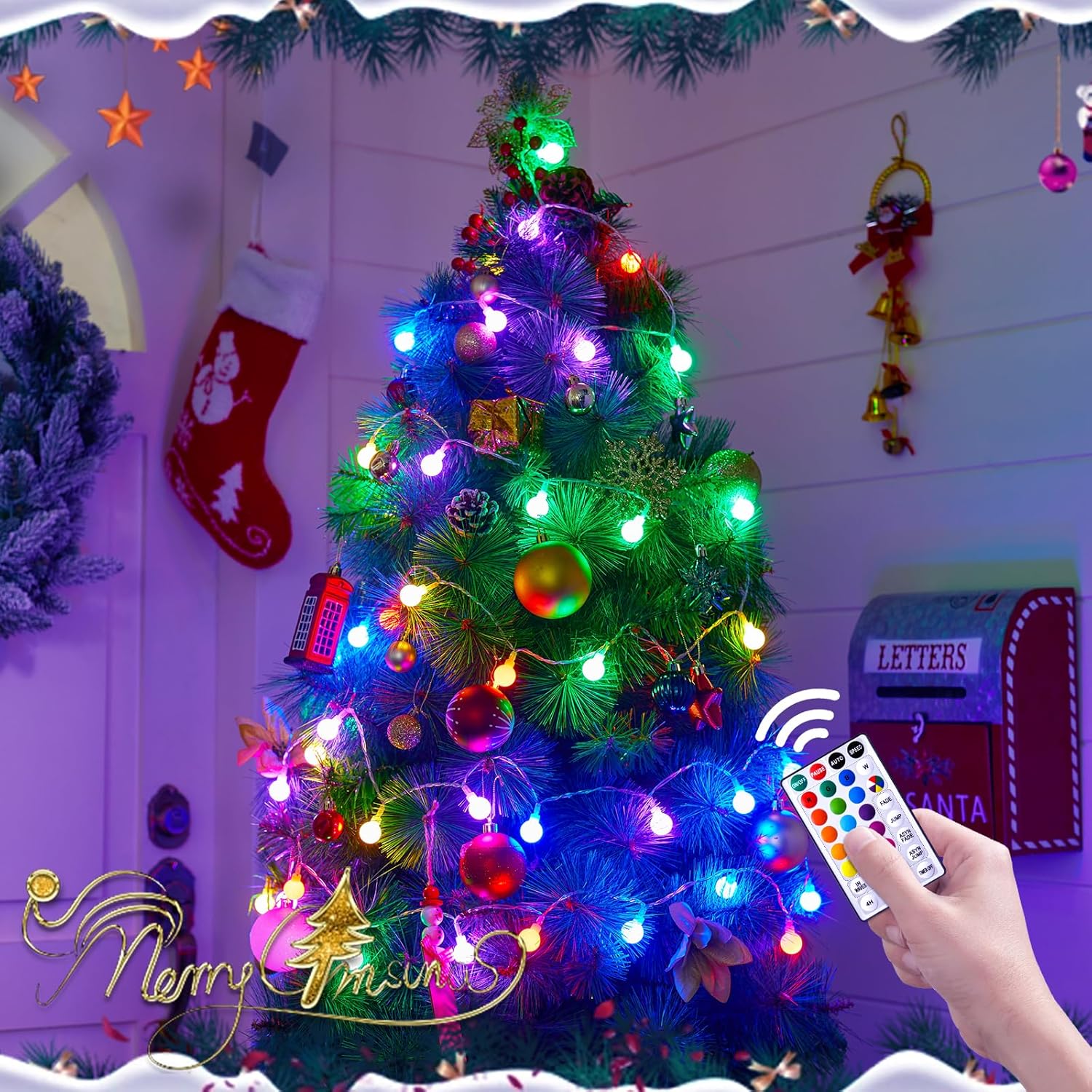 21FT 60 LED Battery Operated Globe Fairy Lights with Remote, 20+ Color Modes, RGB (Red, Green, Blue)