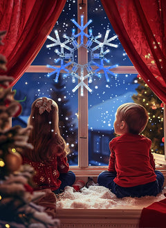 Christmas Snowflake Lights Outdoor Indoor, Multi-Size (20"/36") Multi-Color Folding LED Hanging Lights