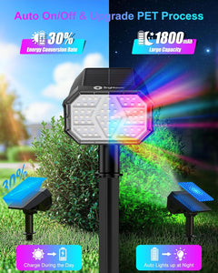 Solar RGB Spot Lights Outdoor - 4 Pack Color Changing Landscape Lights
