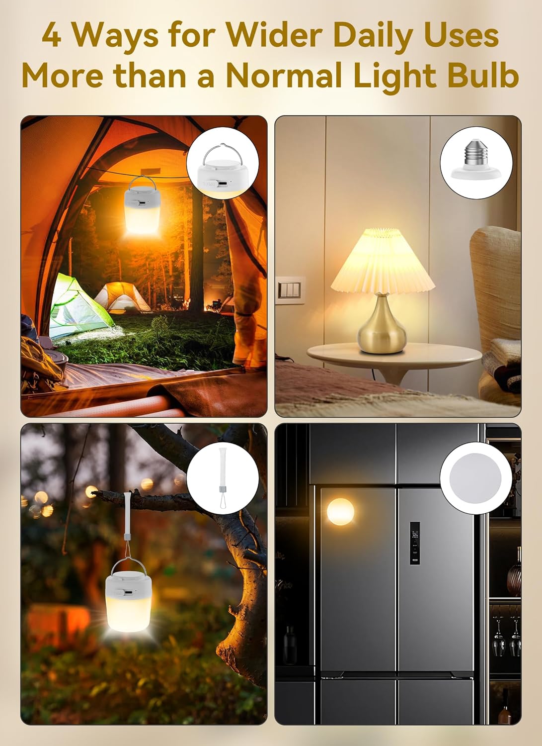 2 Pack E26 Rechargeable 2300mAh Light Bulbs with Remote for Lamps, Timer & 12 Colors