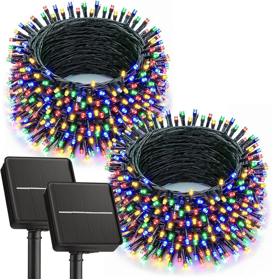 2Pack 46Ft 120 LED Solar Powered String Lights Outdoor for Garden Yard Patio Party Decor, Multicolor