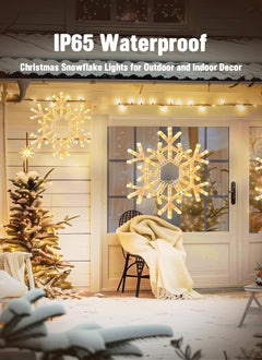 Christmas Snowflake Lights Outdoor Indoor, Multi-Size (20"/36") Multi-Color Folding LED Hanging Lights