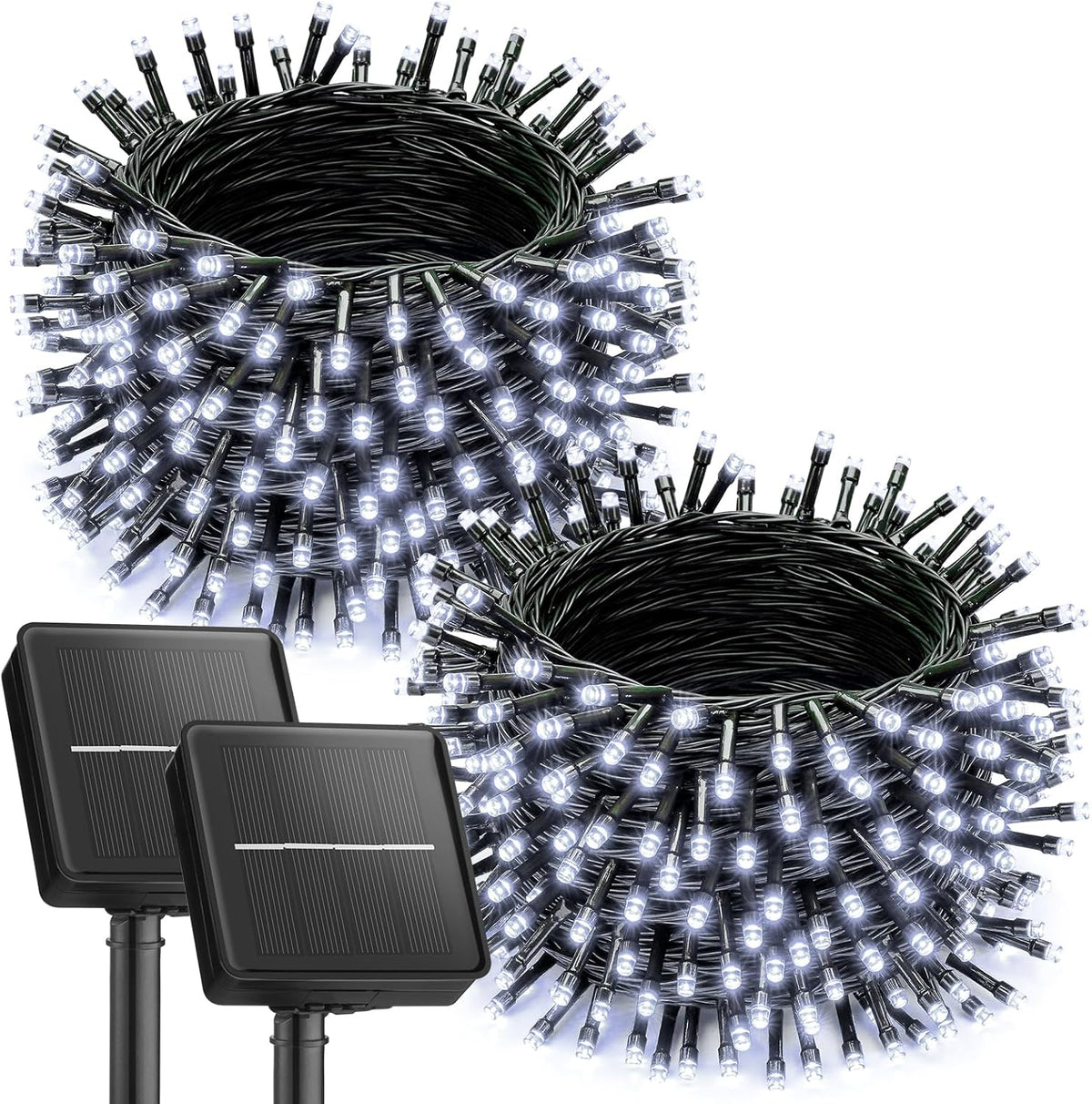 2Pack 46Ft 120 LED Solar Powered String Lights Outdoor for Garden Yard Patio Party Decor, Pure White