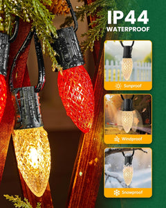 Commercial 250FT/500FT C9/E17 Christmas Light Sockets Set Spool, C9 String Light Stringer 12" Spacing Green Wire