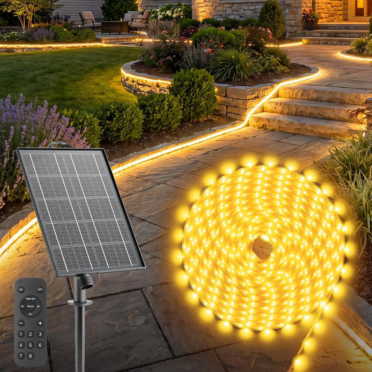 66Ft 640 LED Solar Powered String Lights Outdoor for Garden Yard Patio Party Decor, Warm White