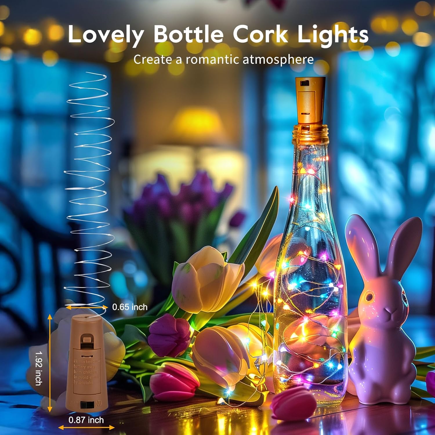 10 Pack 20 LEDs Waterproof Wine Bottle Cork Lights Mini Fairy Lights for Wedding Party DIY Decor