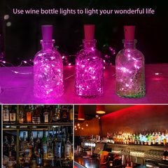 10 Pack 20 LEDs Waterproof Wine Bottle Cork Lights Mini Fairy Lights for Wedding Party DIY Decor
