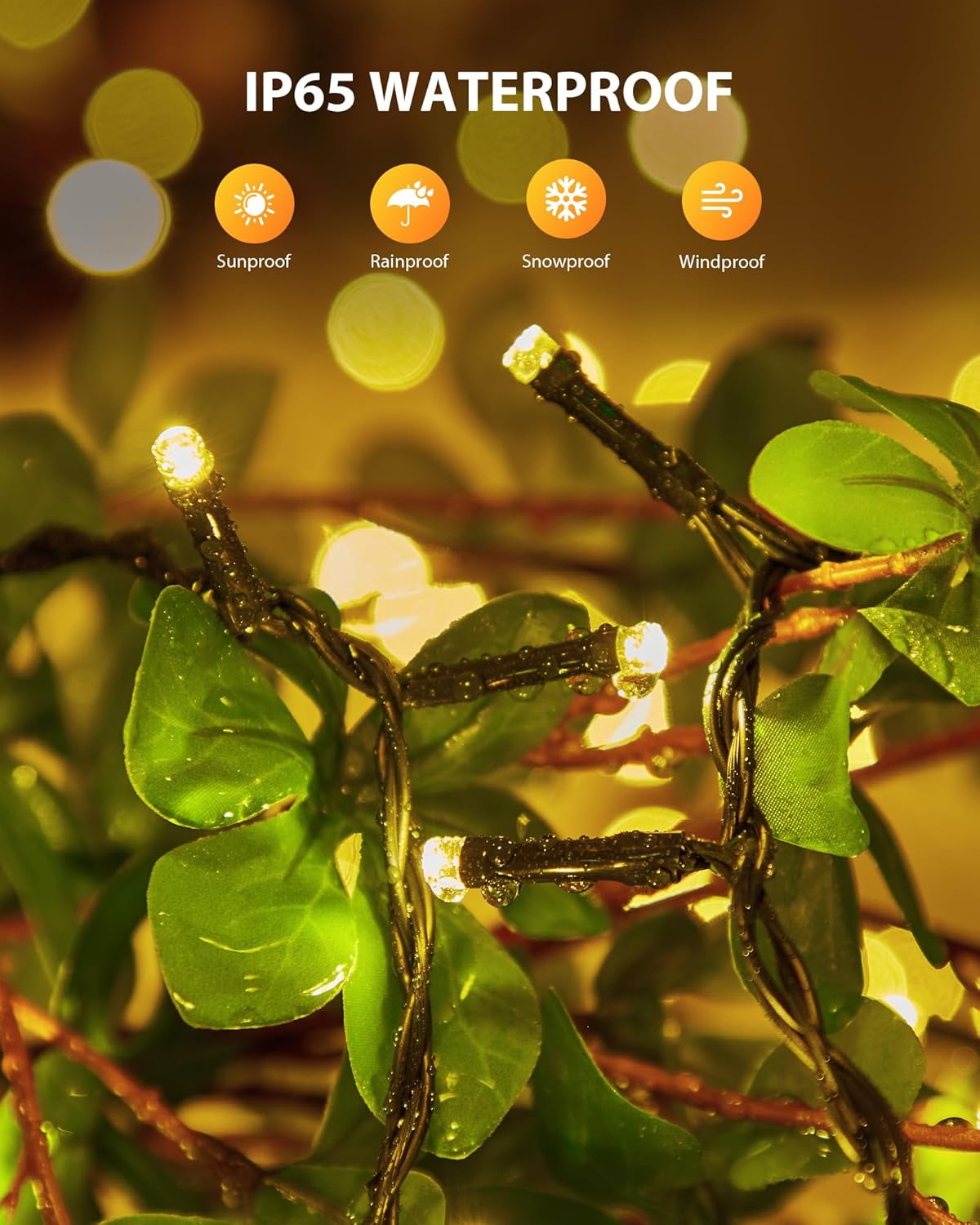 2 Pack 92Ft 240 LED Solar Powered String Lights Outdoor for Garden Yard Patio Party Decor, Warm White