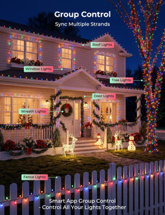 82ft 250LED Smart Color Changing Christmas Halloween Tree Lights, Smart App & Timer