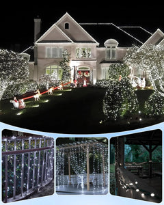50Ft 120 LED Solar String Lights with 8 Modes for Wedding Party Decor, Pure White