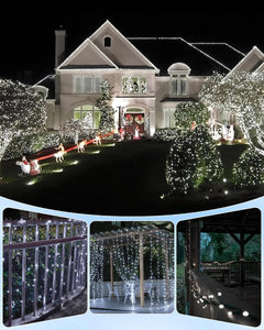 2Pack 46Ft 120 LED Solar Powered String Lights Outdoor for Garden Yard Patio Party Decor, Pure White