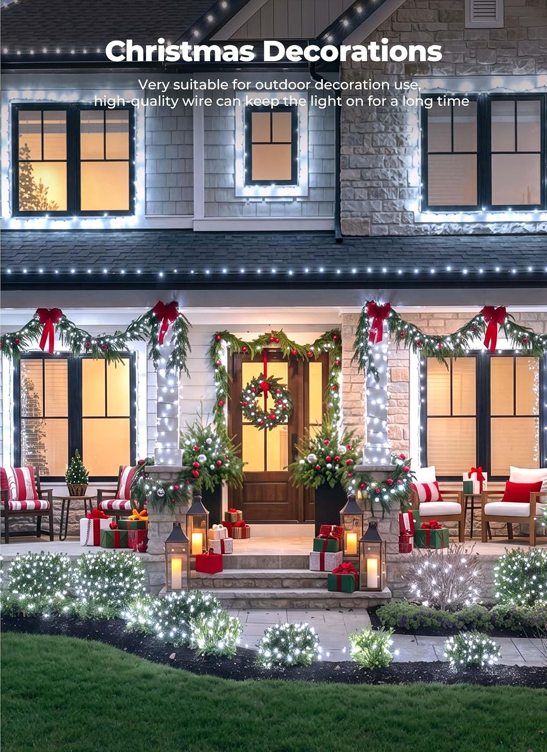 32ft 100 LED Plug in Mini String Lights for Christmas Party Holiday Xmas Decoration, Cool White
