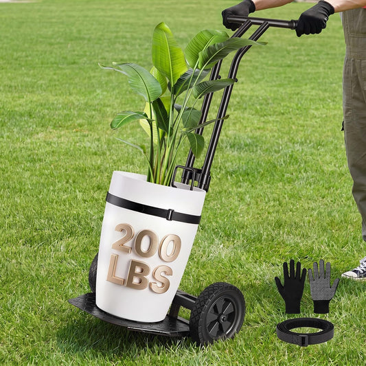 200 Lbs Capacity Plant Caddy With Wheels Heavy Duty, Grabbing Arm Adjustable