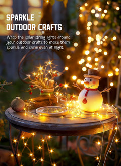 2 Packs Total 132Ft 400 LED Solar Powered Fairy String Lights with 8 Modes for Patio Christmas, Warm White