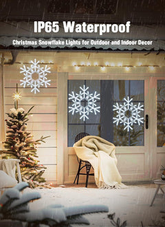 Christmas Snowflake Lights Outdoor Indoor, Multi-Size (20"/36") Multi-Color Folding LED Hanging Lights