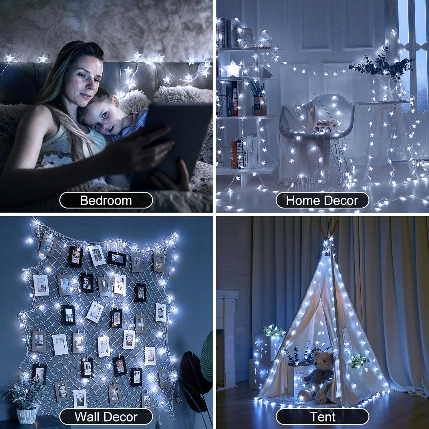 Star String Lights - 33/66 FT, 100/200 LED, Multicolor, Plug-in