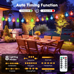 33ft 60 LED Battery Operated Crystal Globe Fairy Lights with Remote, 8 Modes, Multicolor