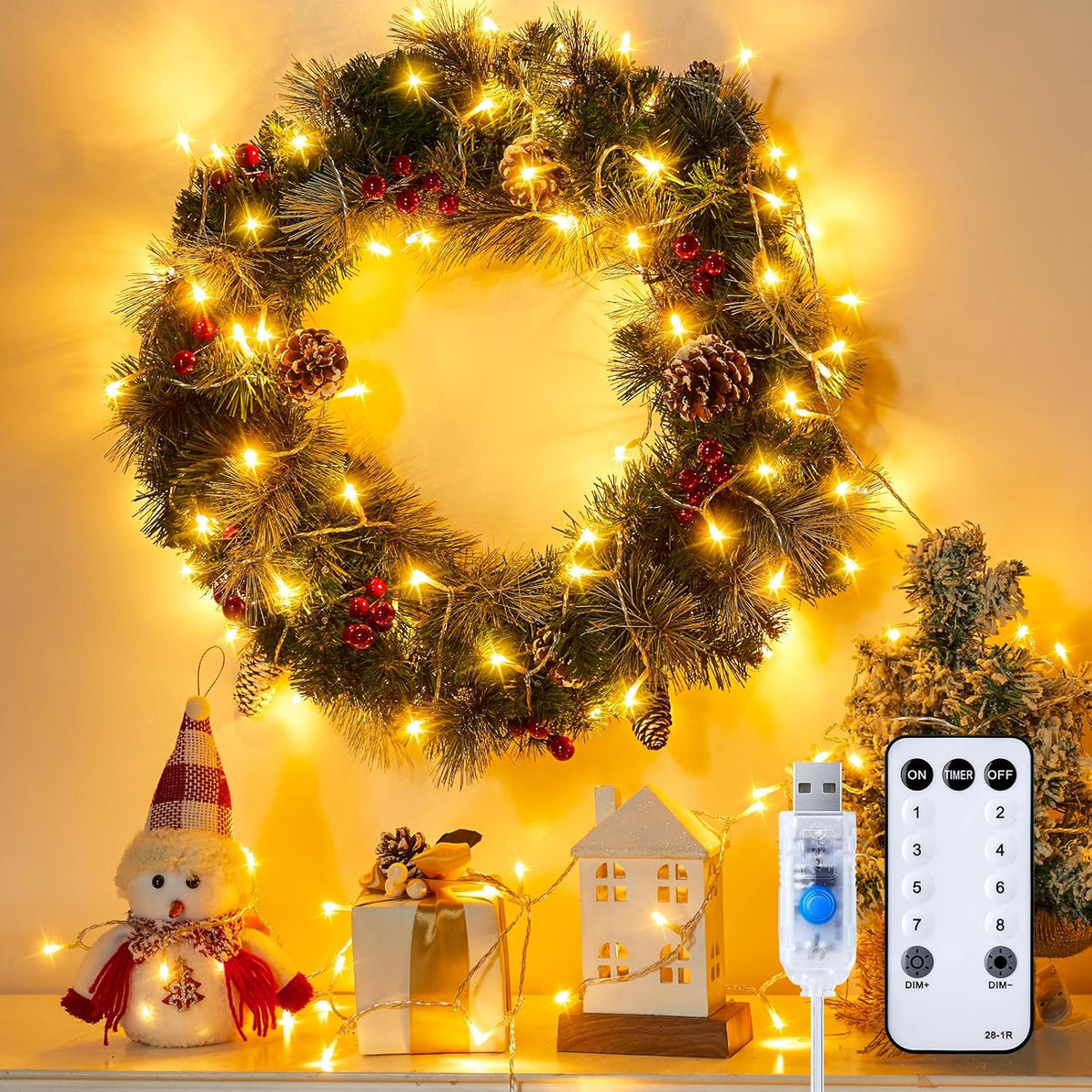 100 LED String Lights - 39.5 Ft USB Fairy Lights, Warm White