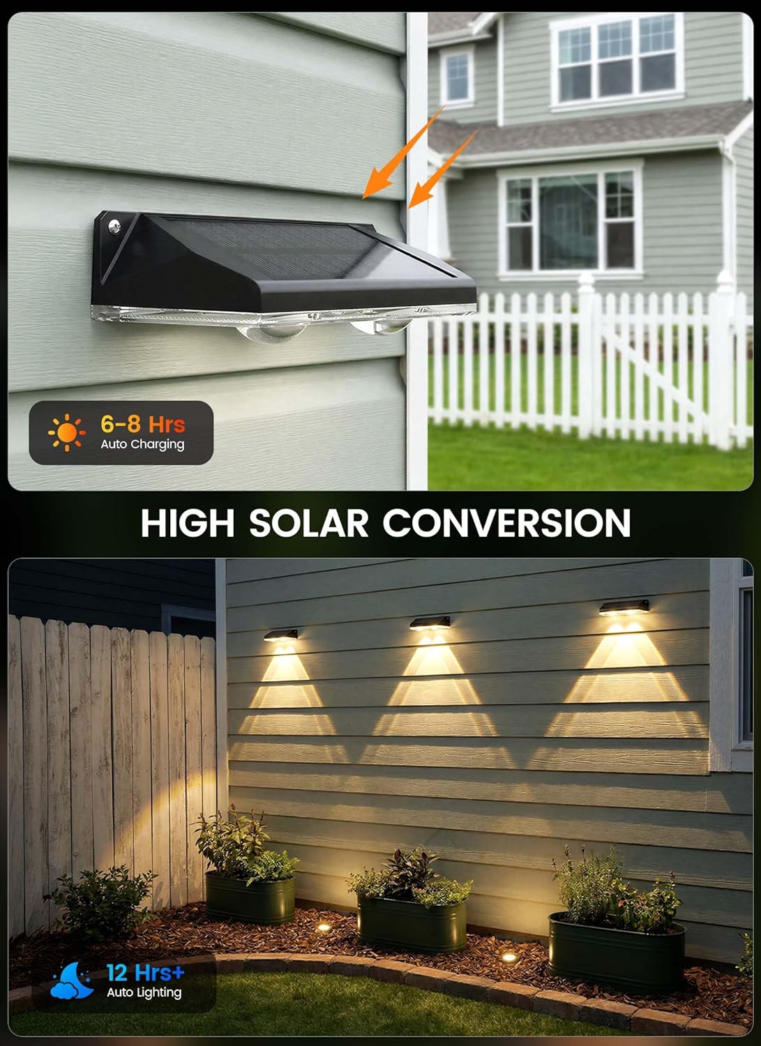 4 Pack Solar Powered Warm White & RGB 11 Colors Fence Deck Step Flood Lights for Patio Porch Garden