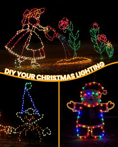 Commercial 250FT/500FT C9/E17 Christmas Light Sockets Set Spool, C9 String Light Stringer 12" Spacing Green Wire