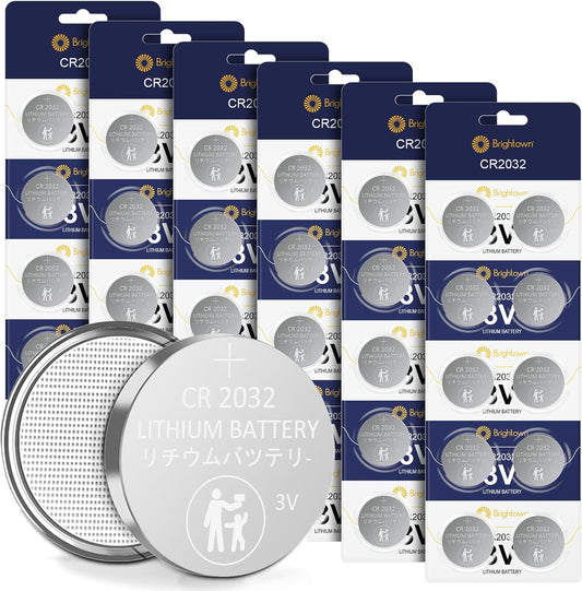 CR2032 Lithium Coin Cell Batteries - 60 Count