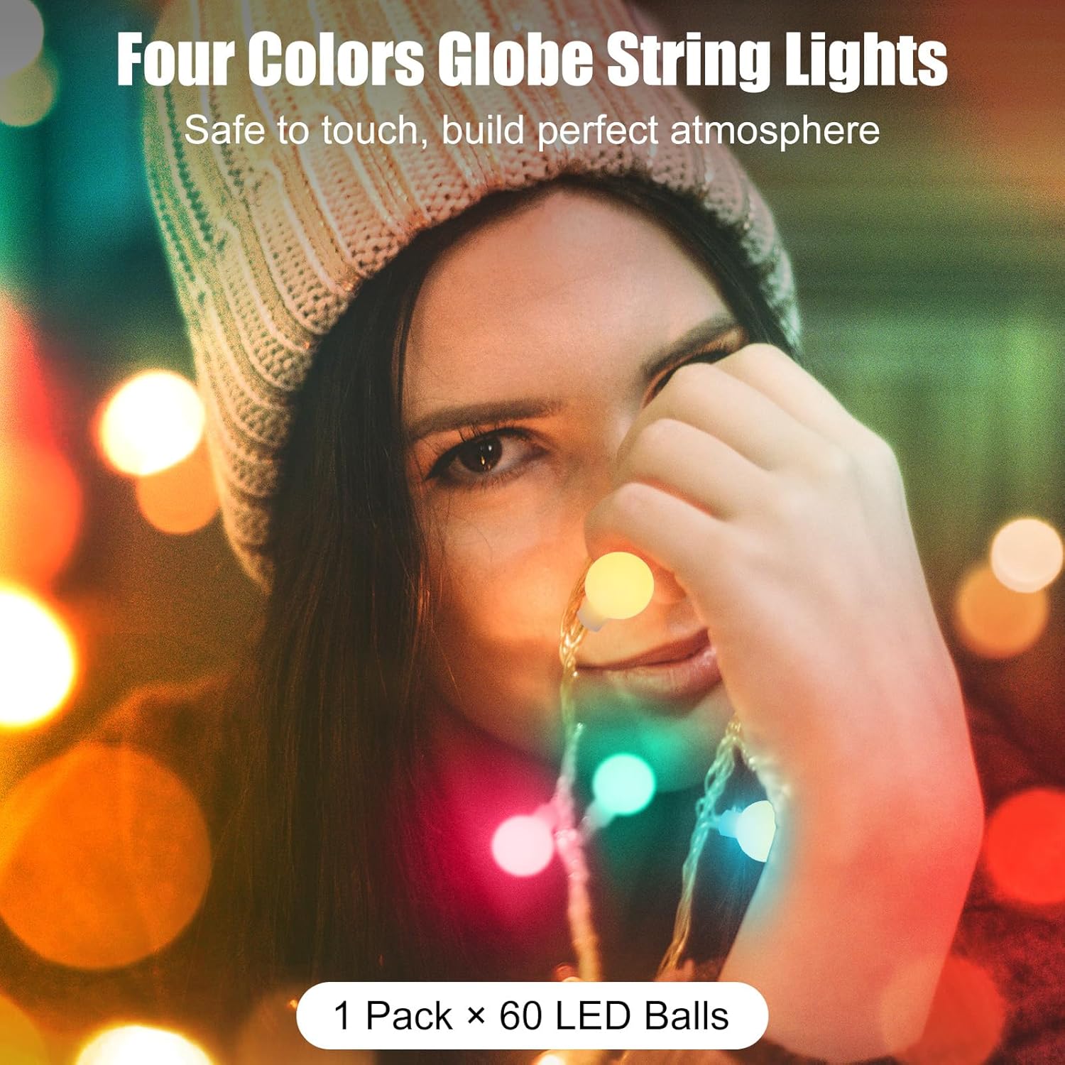 21FT 60 LED Battery Operated Globe Fairy Lights with Remote, 8 Modes, Multicolor