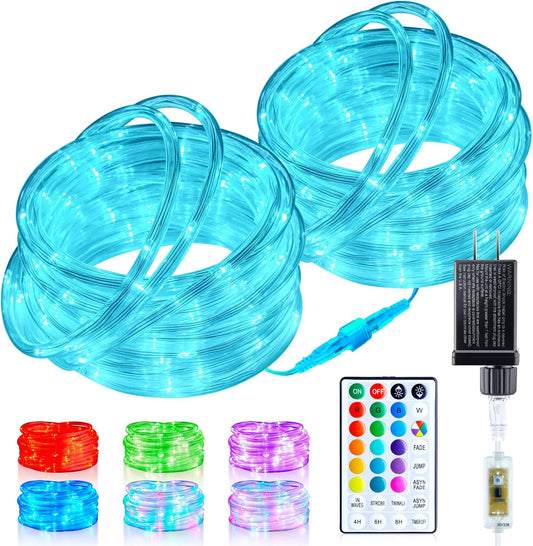 66ft Plug in 200 LED 18 Colors Changing Outdoor String Lights with Remote for Holiday Decor