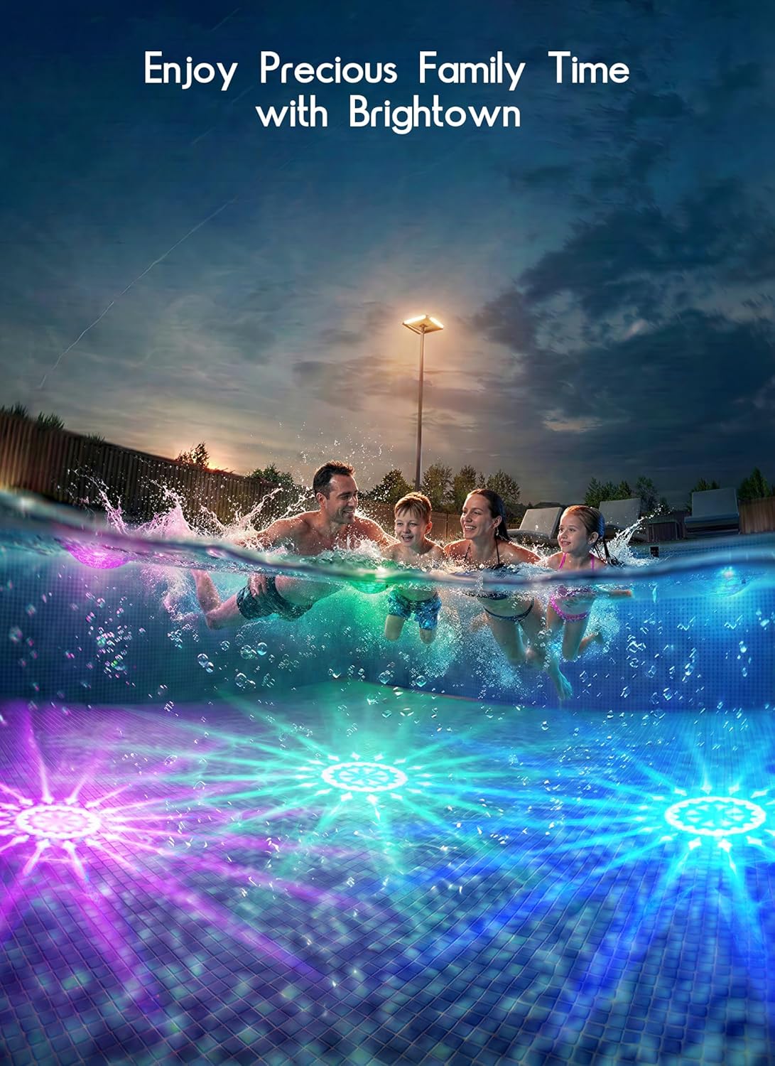 Solar Powered Floating Pool Lights for Pools Bathtub, RGBWW, 12 Light Effects, Long Lasting