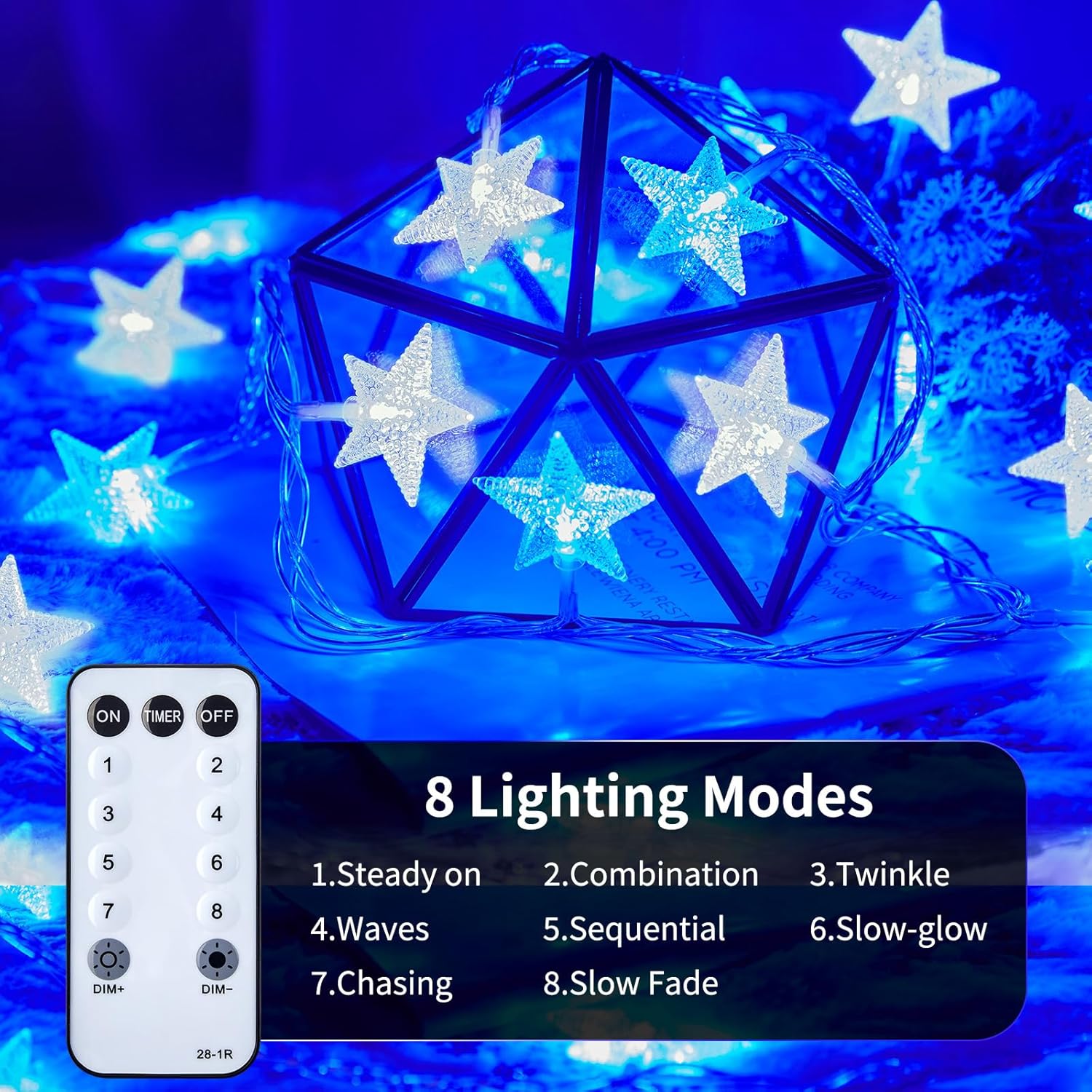 Star String Lights - 33/66 FT, 100/200 LED, Multicolor, Plug-in