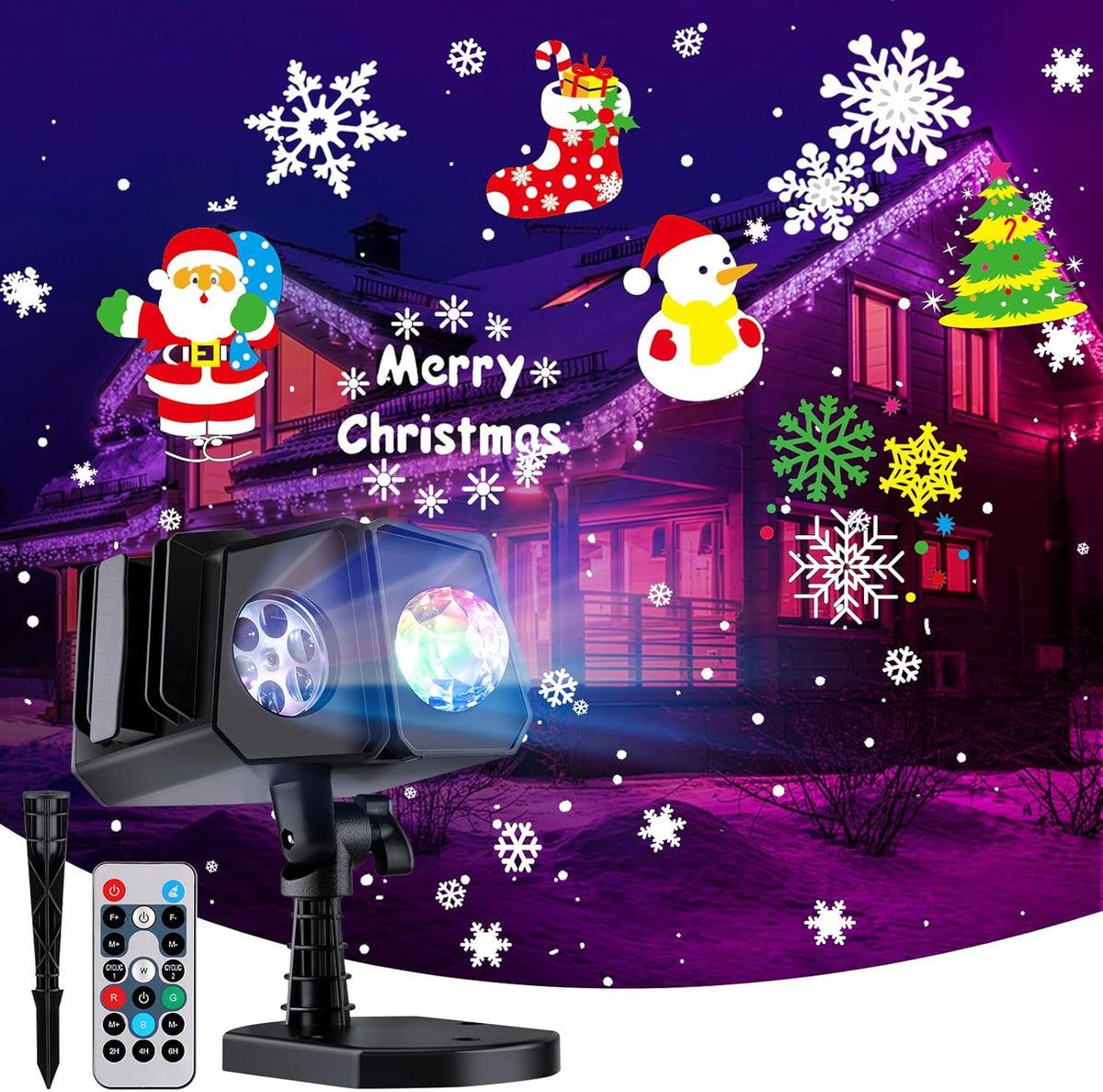 26 HD Effects (3D Ocean Wave + Patterns) Christmas Halloween Projector Lights, RGB + Multicolor