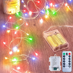 Outdoor Fairy Lights - Battery Operated, 5FT, 60 LEDs, Multicolor