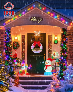 12in LED Pre-Lit Christmas Wreath - Iridescent, USB Powered, 8 Modes, Cold White