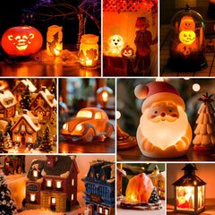 Accessory Cord with LED Bulb - 6ft with On/Off Switch, 2 Pack, Orange & Purple