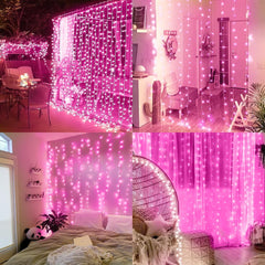 300 LED Curtain Lights - 9.8 FT Hanging Fairy Lights with Remote