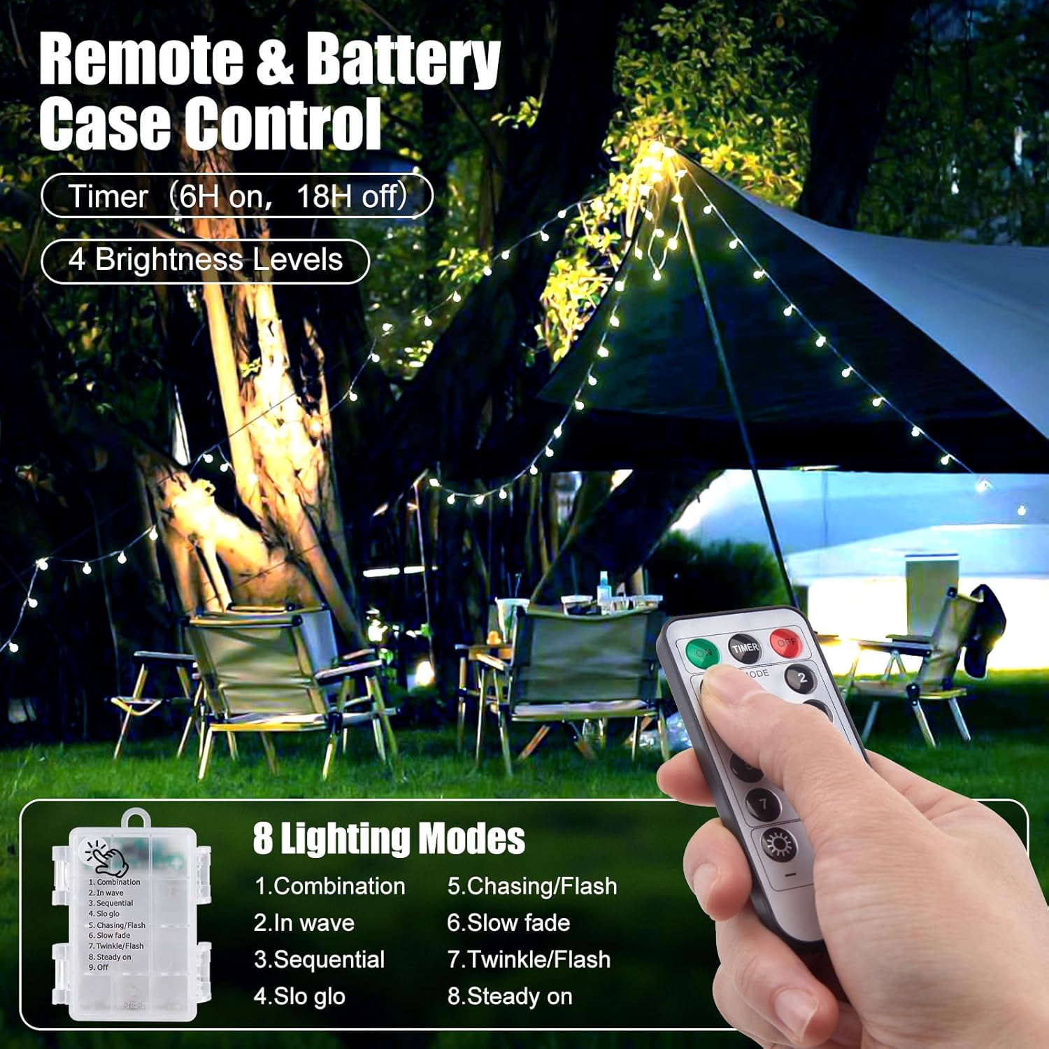21FT 60 LED Battery Operated Globe Fairy Lights with Remote, 8 Modes, Cool White