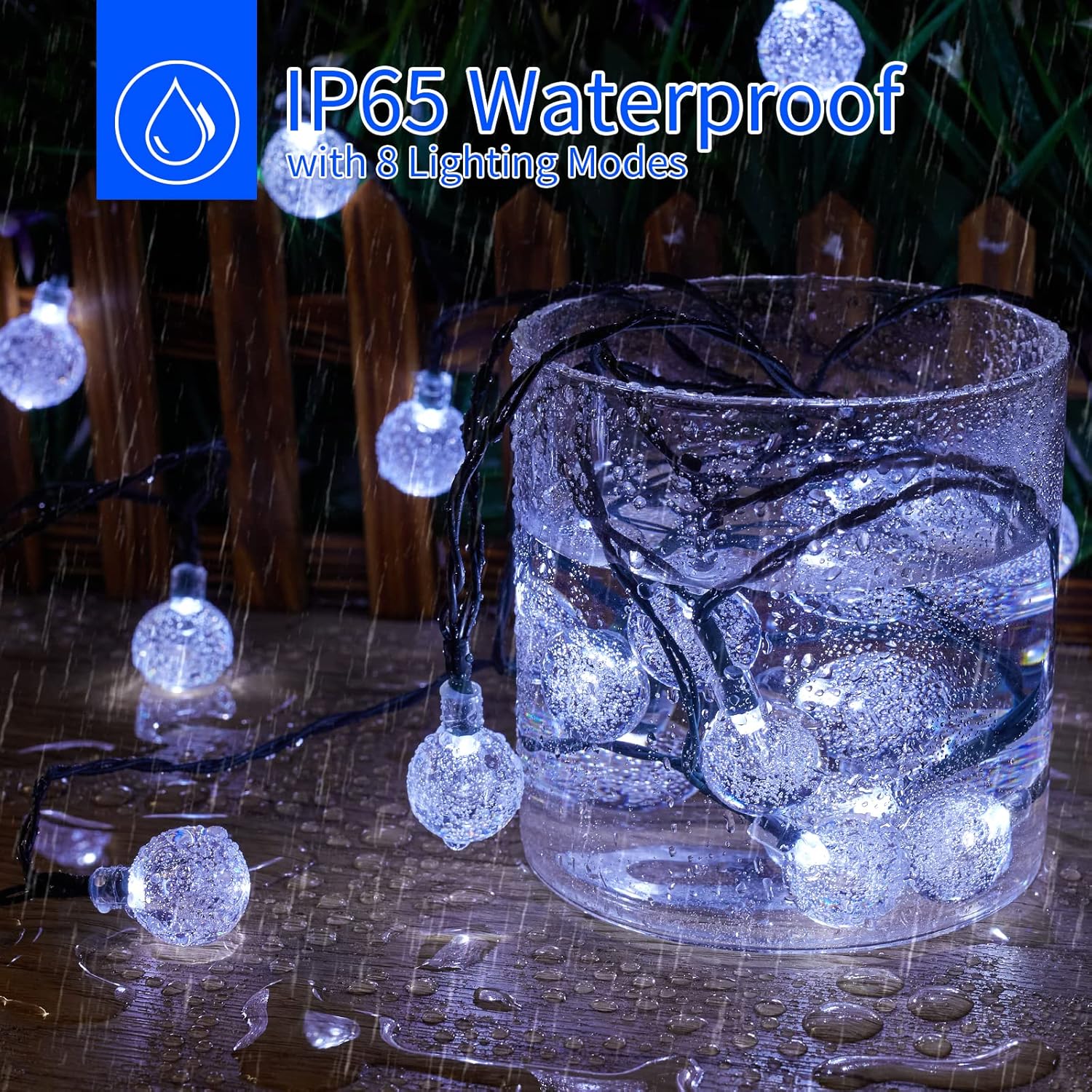 2-Pack Solar String Lights - 120 LEDs, 72 FT, Waterproof