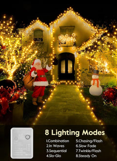 66FT 200 LED Christmas Tree Lights, Twinkle Fairy Lights String with 8 Flashing Modes String Lights for Indoor Bedroom Outdoor Christmas Trees Garland Wreath Holiday Decorations