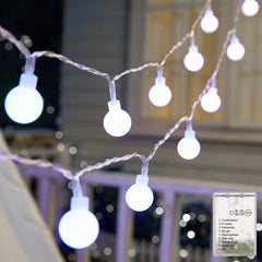 21FT 60 LED Battery Operated Globe Fairy Lights for Christmas Decor, 8 Modes, Cool White