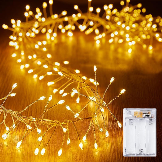 Battery Operated Fairy Lights - 2 Pack, 10 FT, 120 LEDs, Waterproof