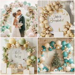 Round Metal Backdrop Stand with White Spandex Cover