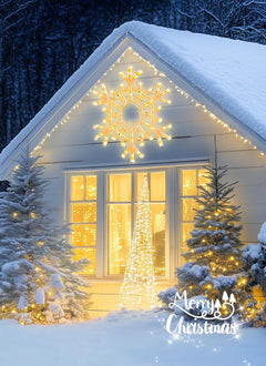 Christmas Snowflake Lights Outdoor Indoor, Multi-Size (20"/36") Multi-Color Folding LED Hanging Lights