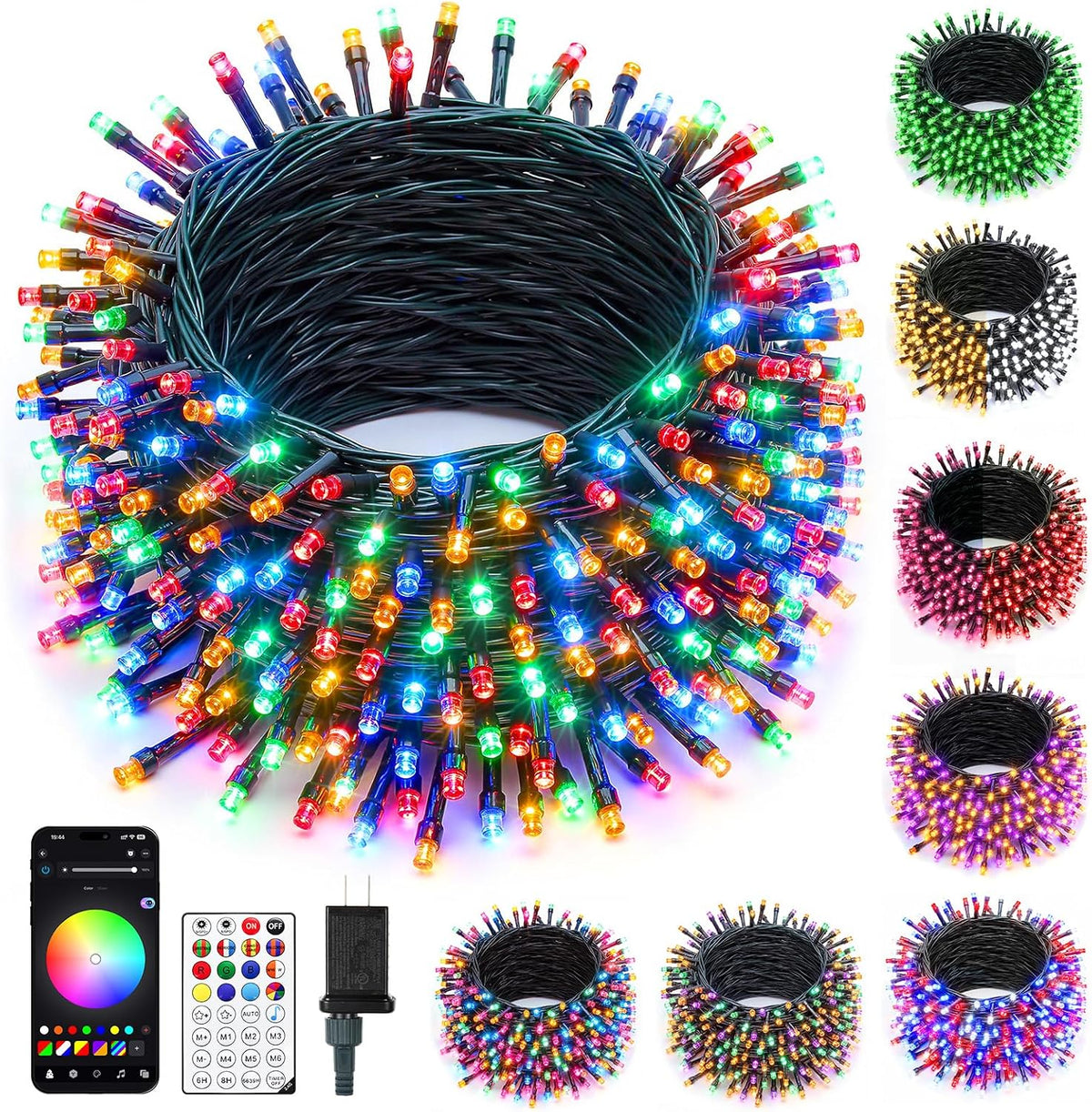 82ft 250LED Smart Color Changing Christmas Halloween Tree Lights, Smart App & Timer