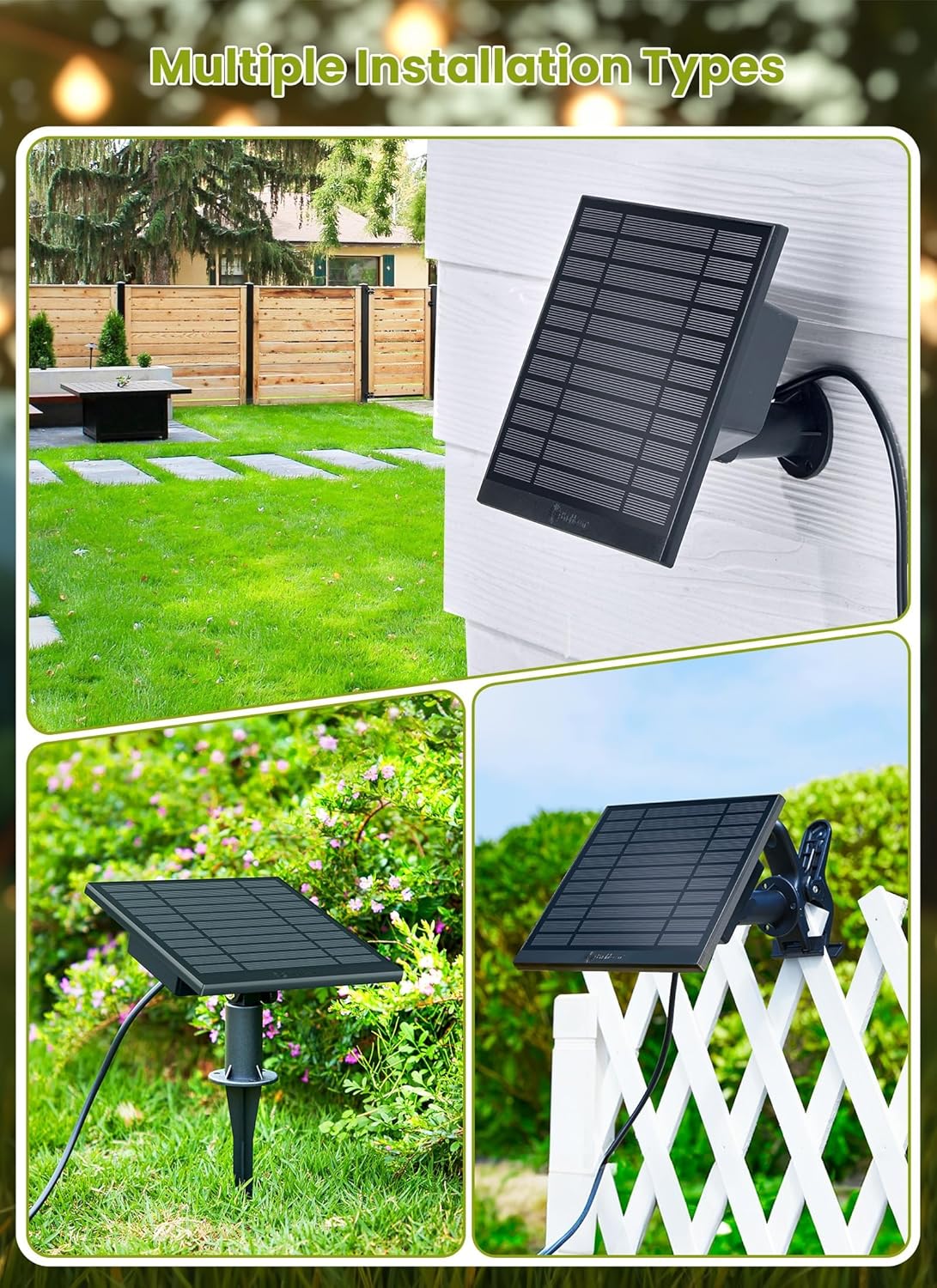 58FT Solar Powered G40 26 LED Bulbs String Lights with 3 Modes for Patio Garden Yard Outdoor