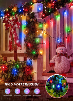 2 Pack Total 144ft 400 LED Solar Powered String Lights Outdoor for Christmas, Multicolor, 8 Modes