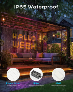 4.9x6.6ft Plug in 540 RGBIC LED Smart Color Changing Fairy Lights for Wall Window Garage