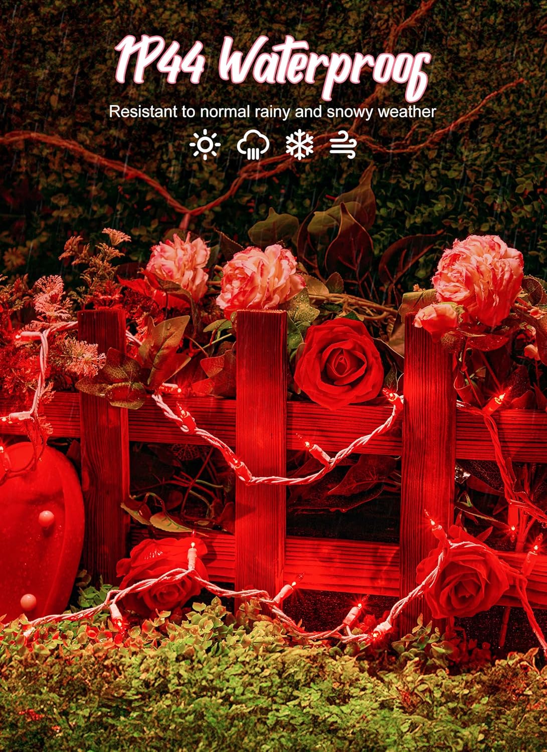 12 Feet 50 Count Incandescent Bulbs Mini Lights for Indoor Outdoor Xmas Tree Easter Valentine’s Day Wedding