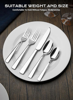 45-Piece Stainless Steel Tableware Flatware Silverware Set with Steak Knives, Rust-proof