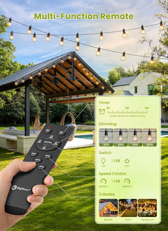 208FT Solar Powered G40 100 LED Bulbs String Lights for Patio Garden Cafe Wedding Deck