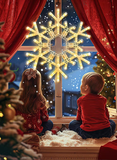 Christmas Snowflake Lights Outdoor Indoor, Multi-Size (20"/36") Multi-Color Folding LED Hanging Lights